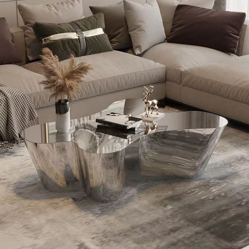 不锈钢本色茶几