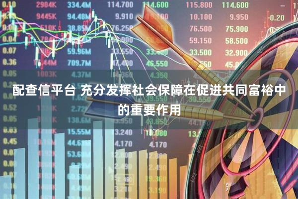 配查信平台 充分发挥社会保障在促进共同富裕中的重要作用